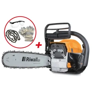 Biztonságos vásárlás | Riwall RPCS 5140 SET Benzinmotoros láncfűrész 49cm3, 2.7 Le, lánc 325"-1.5-64 szem, vezető 40cm +tartalék lánc
