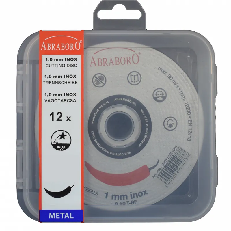 Abraboro 125 x 1.0 x 22 mm Chili fém + inox vágókorong, 12 db/csomag (felakasztható csomagolás) - Árcsökkenés