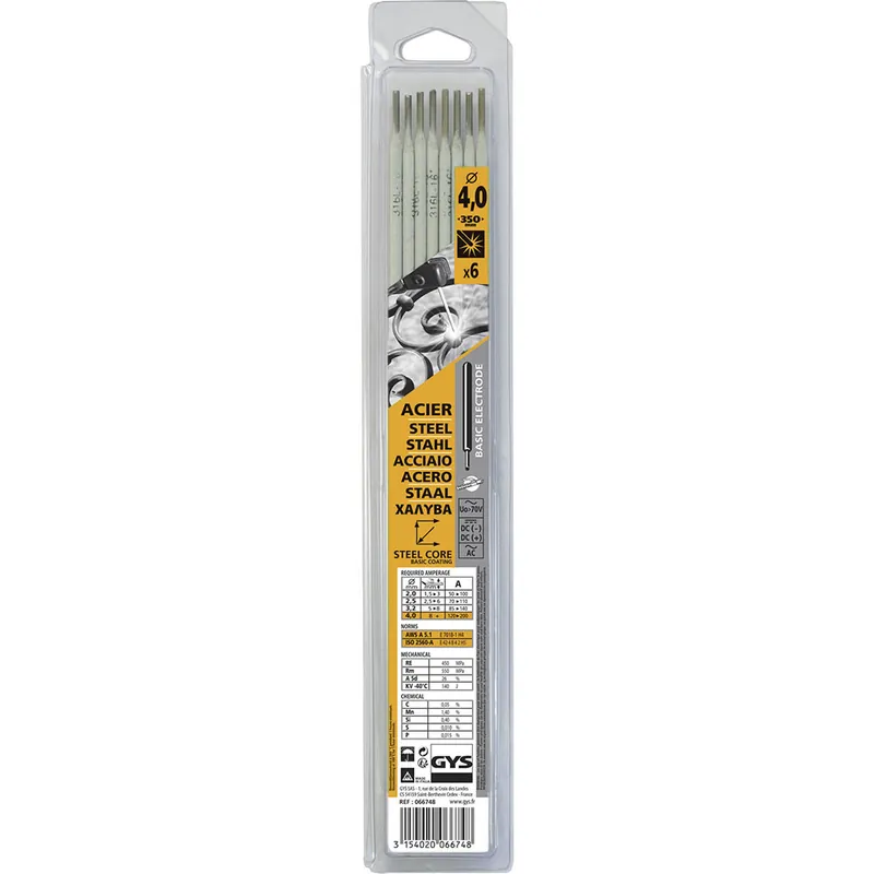 GYS BASIC E7018 bázikus hegesztő elektróda, 4.0 mm, 6 szál/csomag | Vásárlói kedvenc