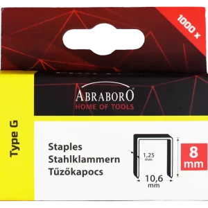 Abraboro CHILITAC G-11 típusú tűzőkapocs, 8 / 10.6 / 1.25 mm, 1000 db/csomag | Szuper akció