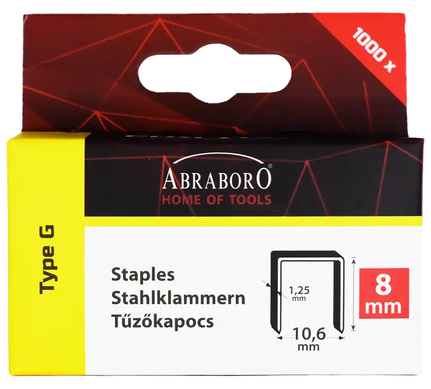 Abraboro CHILITAC G-11 típusú tűzőkapocs, 12 / 10.6 / 1.25 mm, 1000 db/csomag | Akció