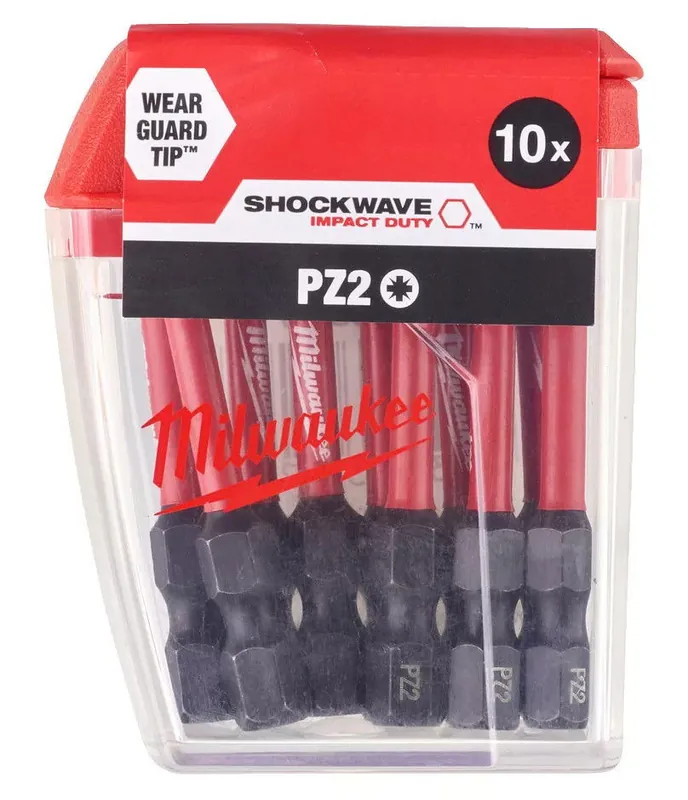 Milwaukee Shockwave Impact Duty™ csavarozó bit, 50 mm, PZ 2, 10 db/csomag - Végkiárusítás