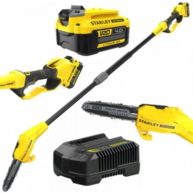 Csak ma - Stanley - 18V akkumulátoros metsző láncfűrész 20 cm, 1x akkumulátor 4.0 Ah Li-Ion, töltő SFMCPS620M1-QW